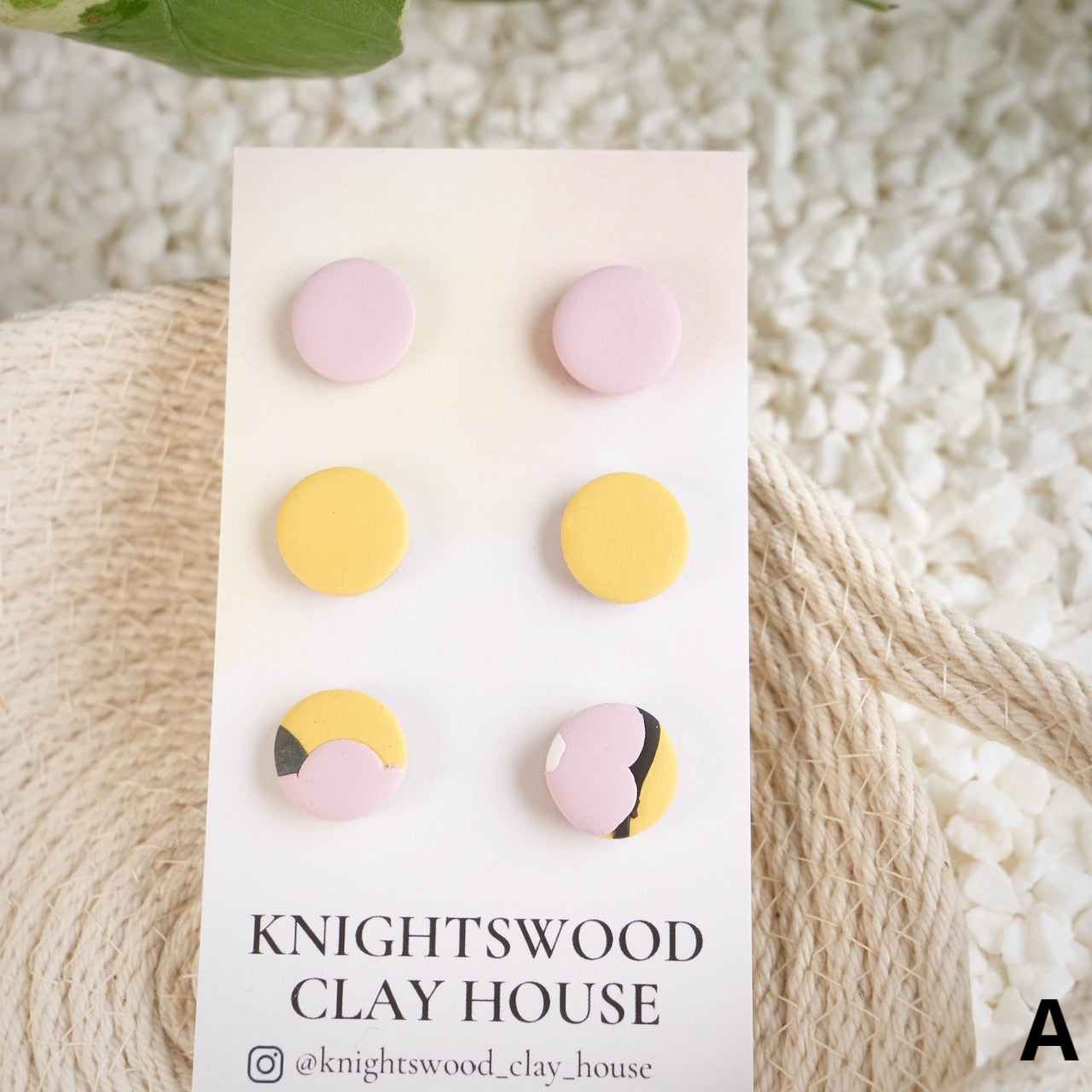 Stud 3 Pack with Micro Circles in Crepe Pink, Micro Circles in Golden Hour, and Micro Circles in January Blooms