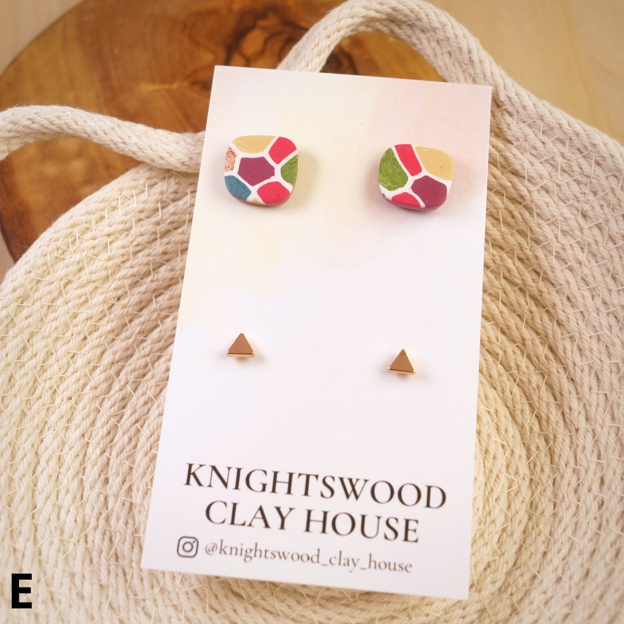 Stud 2 Pack with Quad Studs in Stained Glass and Brass Triangles