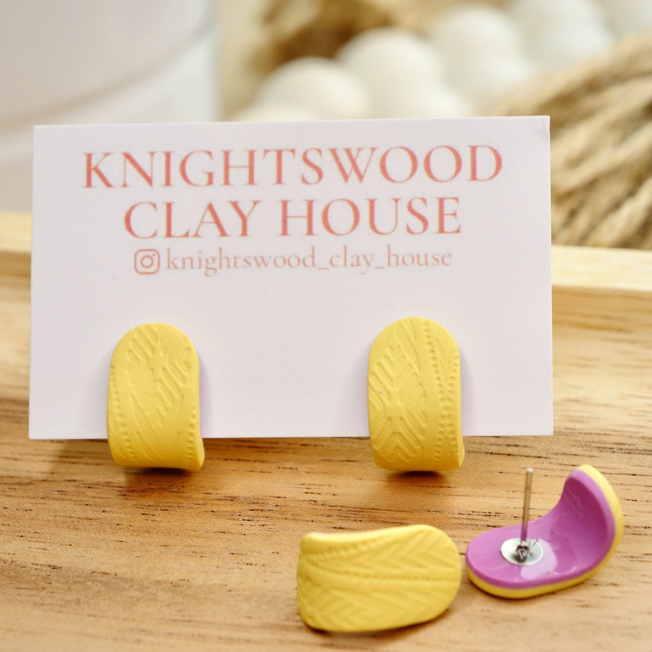 Itty Bitty Wrap Studs in Soft Yellow