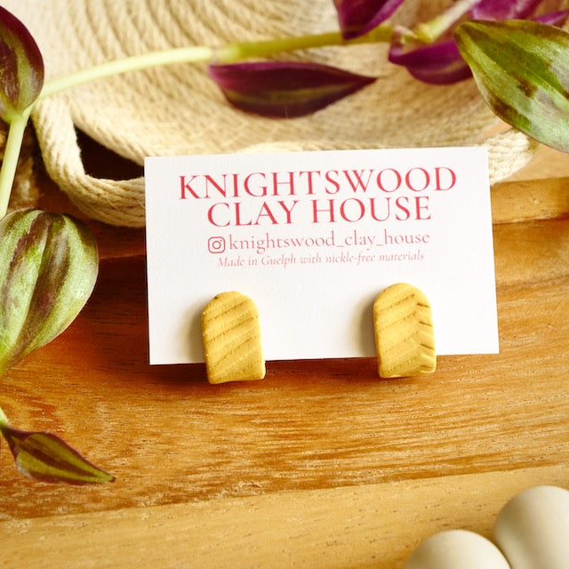 Itty Bitty Wrap Studs in Straw Yellow