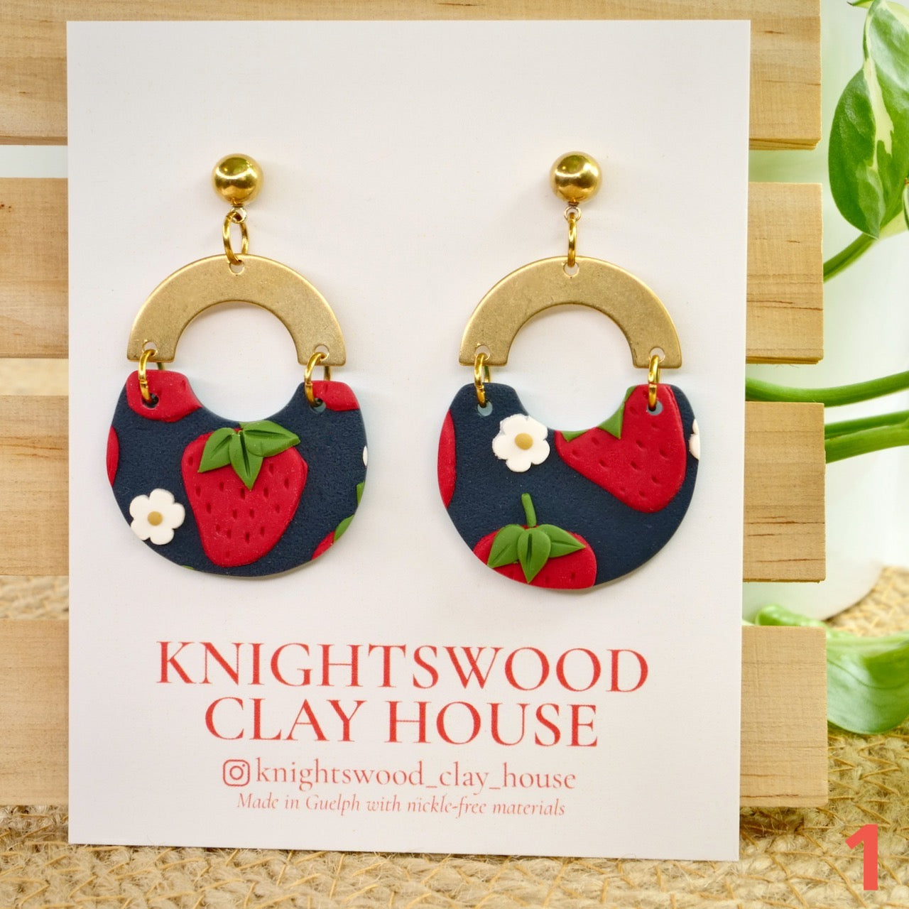 Honey Crescent Dangles in Strawberry Fields