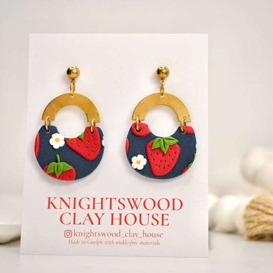 Honey Crescent Dangles in Strawberry Fields