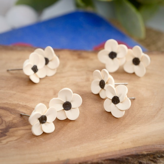 Ivory Flower Studs