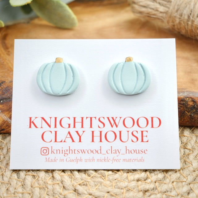 Pumpkin Studs in Soft Blue