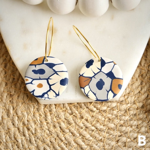 Lindsay Hoops in Navy Floral