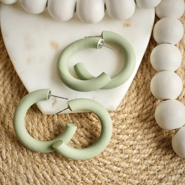 Clay Hoops in Granite Sage