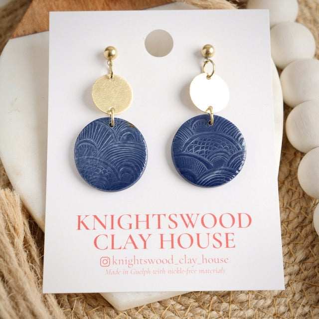Lindsay Dangles in Glazed Navy Blue
