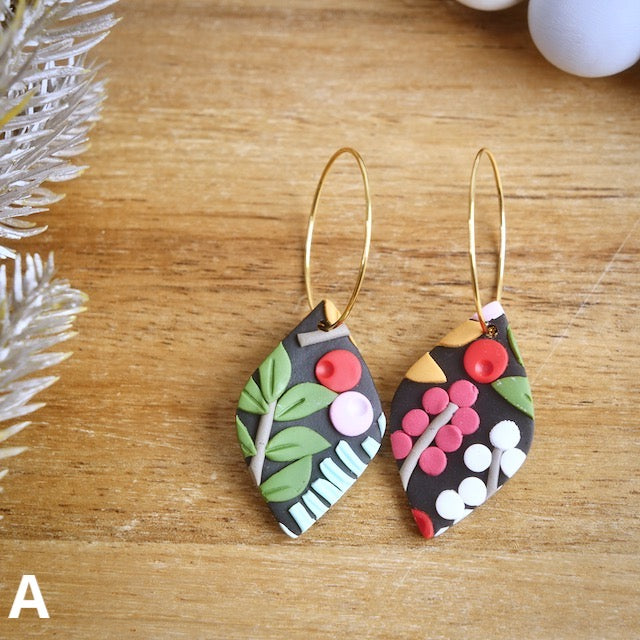 Mayfield Hoop Earrings in Vintage Botanical