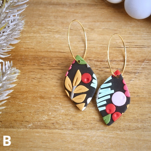 Mayfield Hoop Earrings in Vintage Botanical
