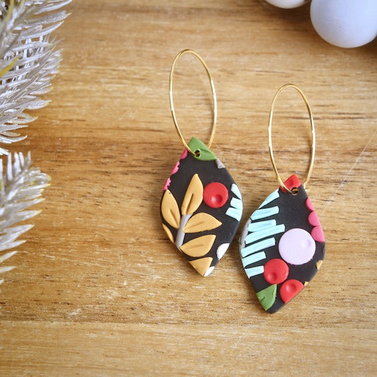 Mayfield Hoop Earrings in Vintage Botanical