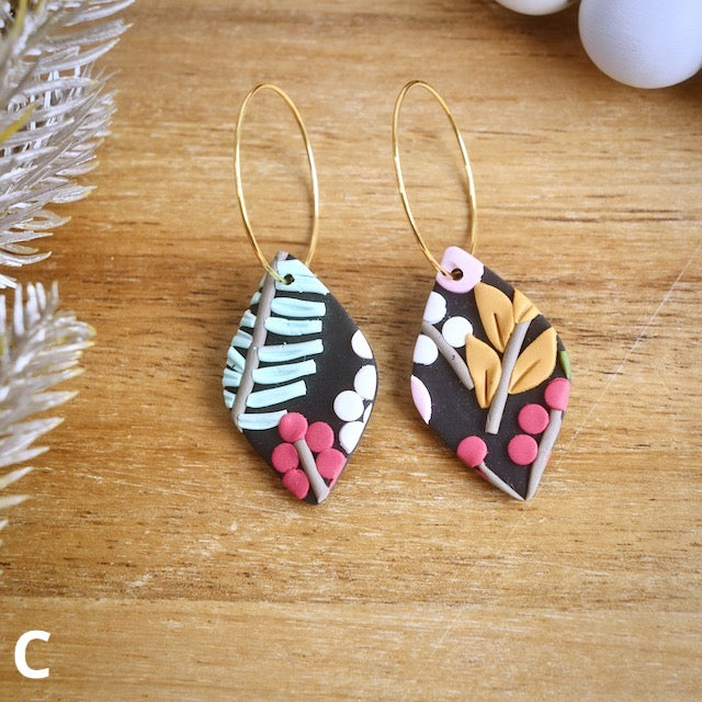 Mayfield Hoop Earrings in Vintage Botanical