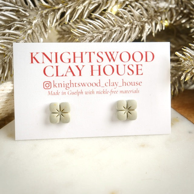 Sage Flower Studs