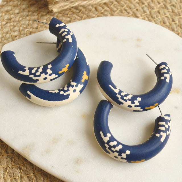 Clay Hoops in Deer Sweater