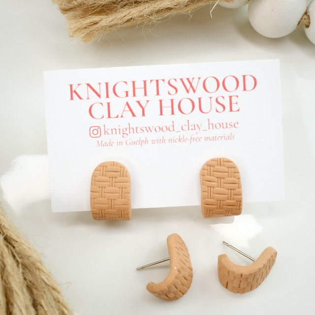 Itty Bitty Wrap Studs in Caramel