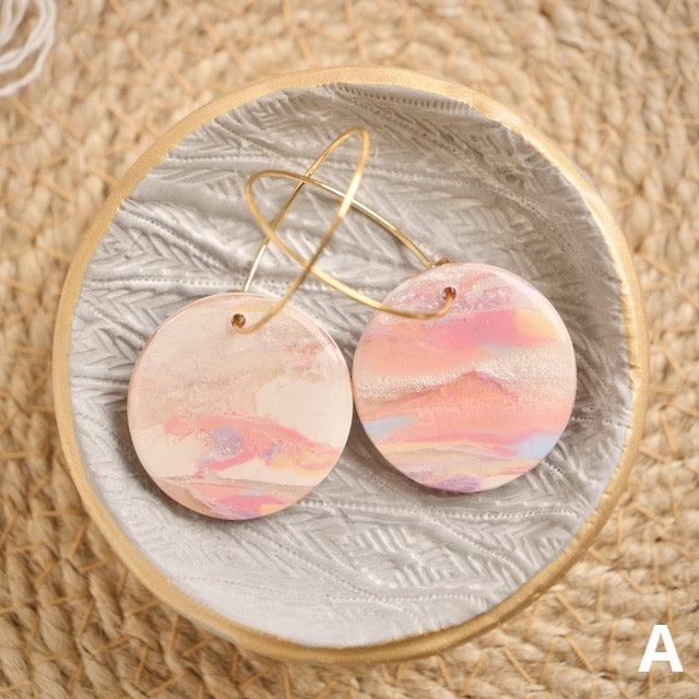Lindsay Hoops in Iridescent Marble