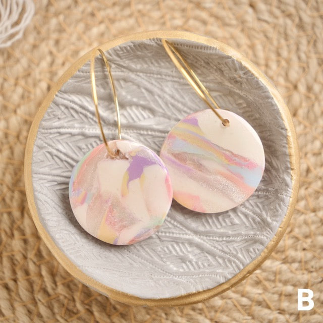 Lindsay Hoops in Iridescent Marble
