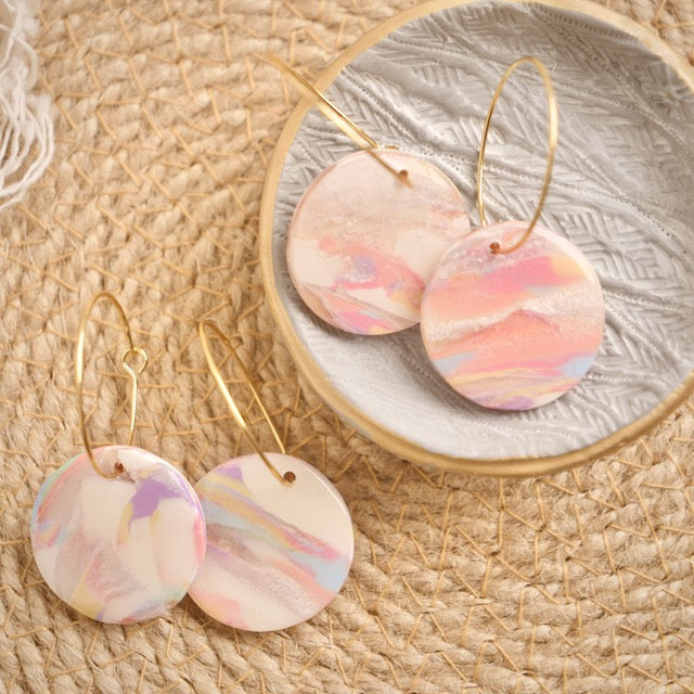 Lindsay Hoops in Iridescent Marble