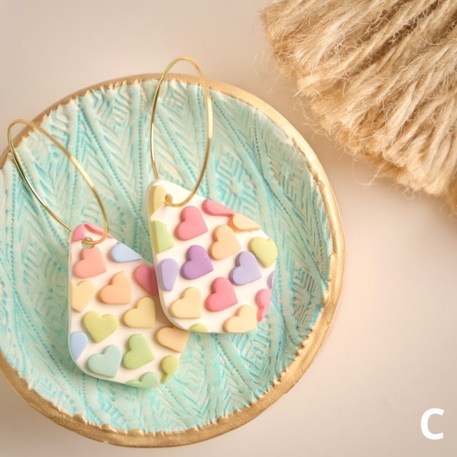 Grange Hoops in Candy Heart Mosaic