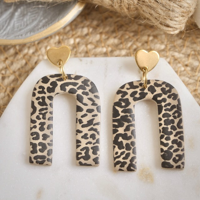Hollyberry Dangles in Leopard Print