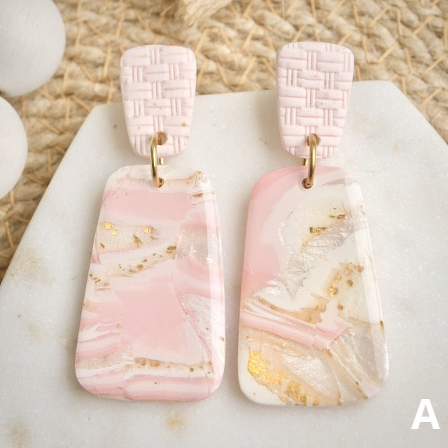 Jackson Dangles in Pink Opal