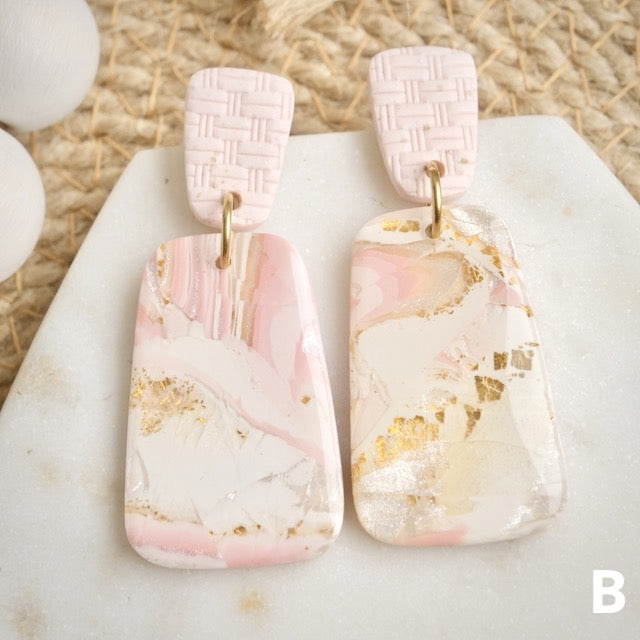 Jackson Dangles in Pink Opal