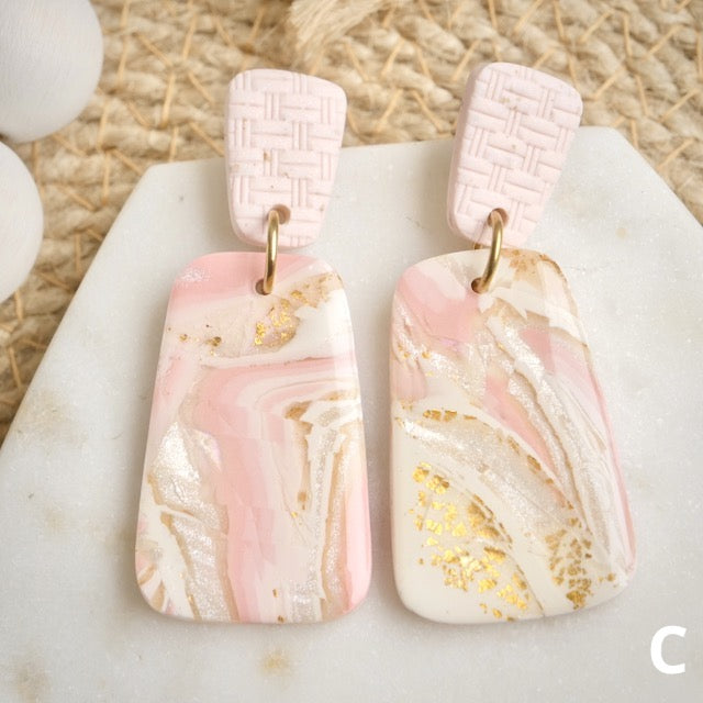 Jackson Dangles in Pink Opal