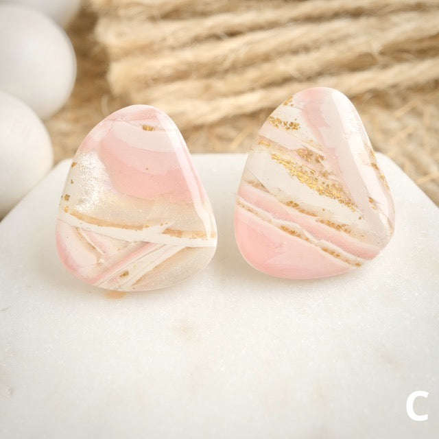 Orleans Statement Studs in Pink Opal