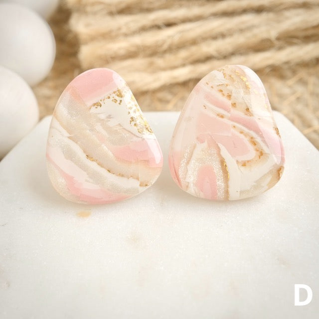 Orleans Statement Studs in Pink Opal