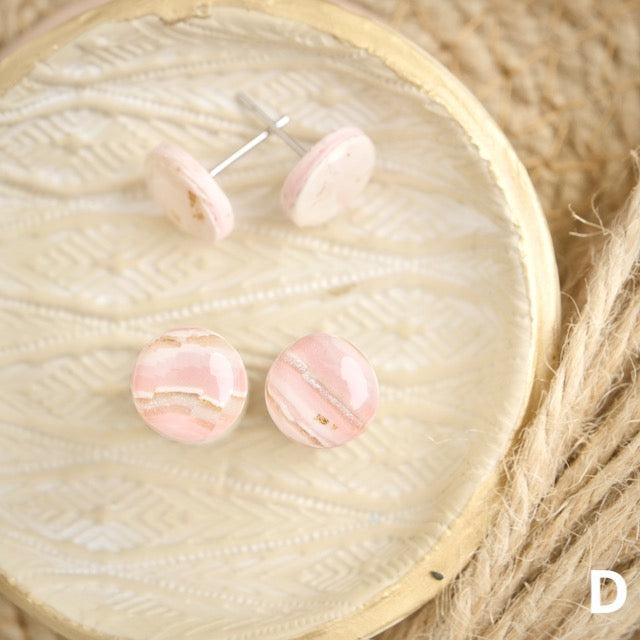 Micro Studs in Pink Opal