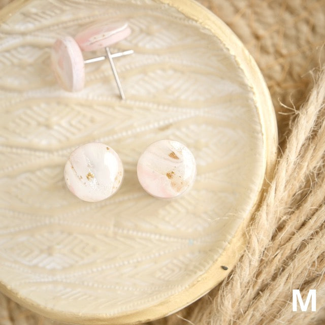 Micro Studs in Pink Opal
