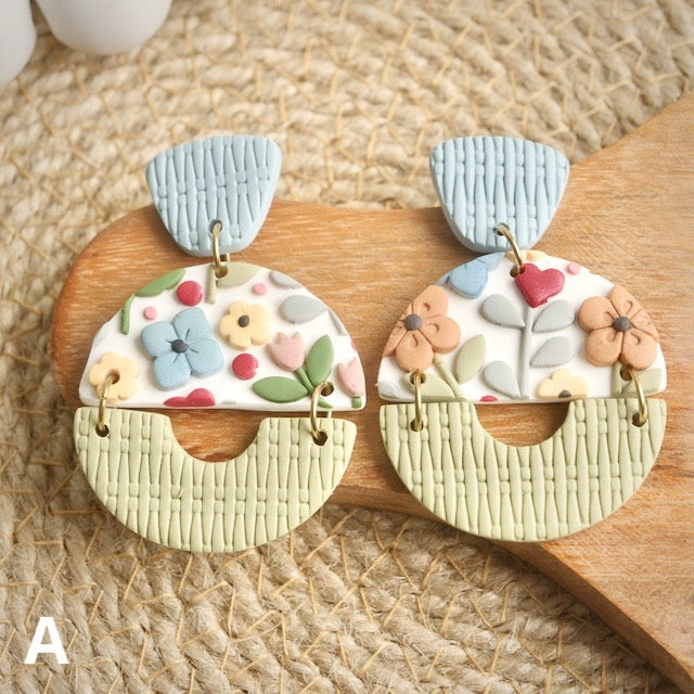 Sherwood Stacks Dangles in Folk Art Floral
