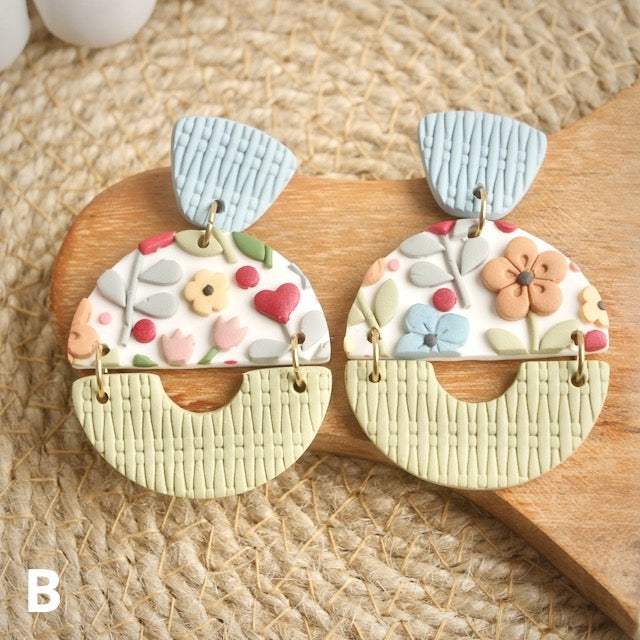 Sherwood Stacks Dangles in Folk Art Floral