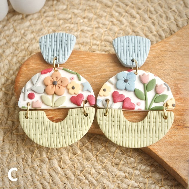 Sherwood Stacks Dangles in Folk Art Floral