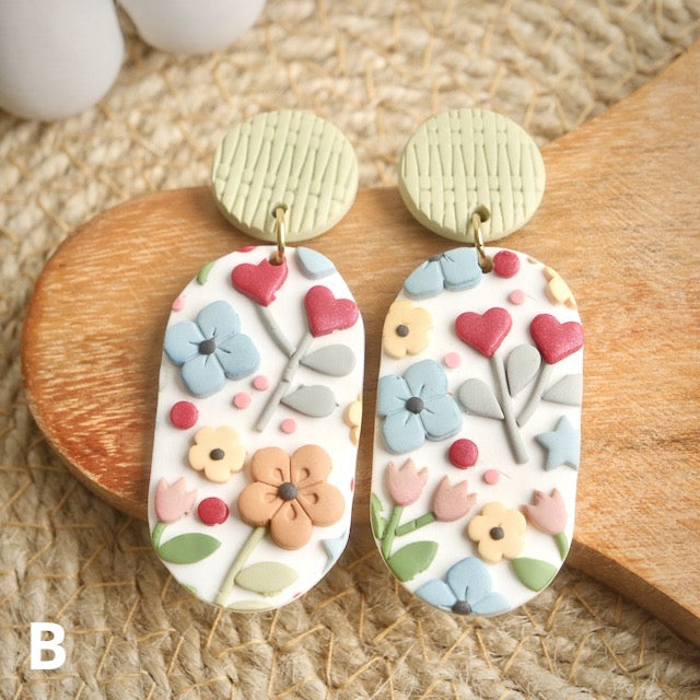 Yarmouth Dangles in Folk Art Floral