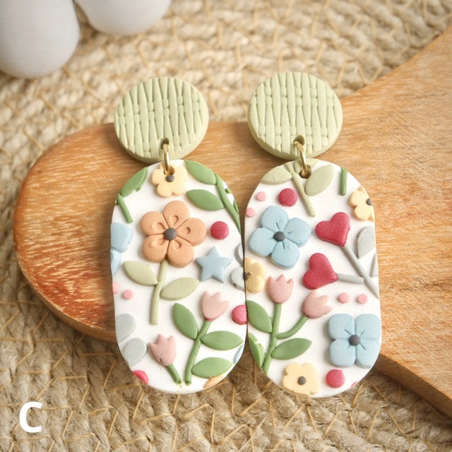 Yarmouth Dangles in Folk Art Floral
