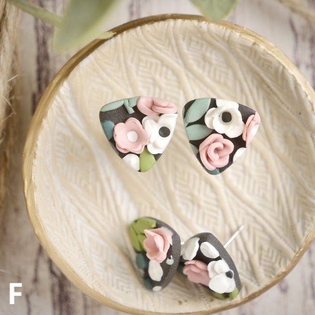 Reuleaux Studs in Floral