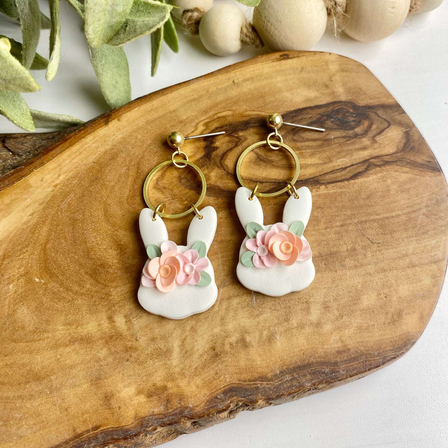 Bunny Dangles with Brass Rings