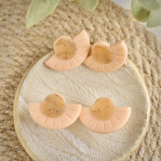 Statement Studs in Neon Blush