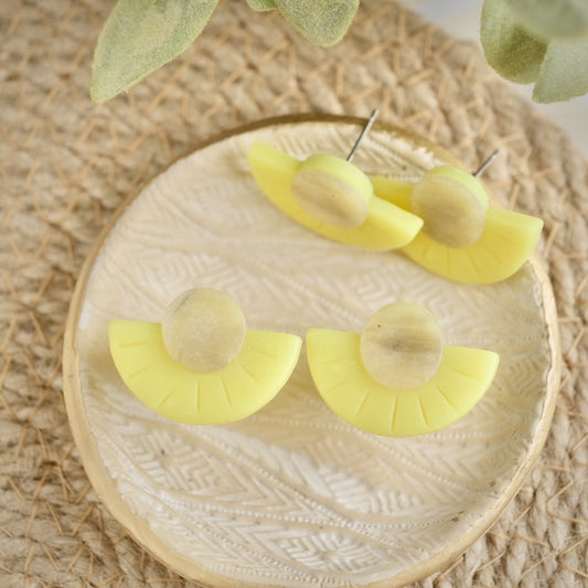 Statement Studs in Neon Yellow