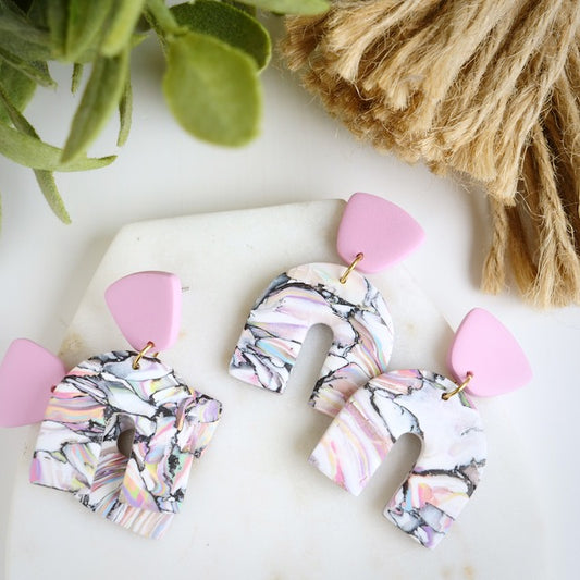 Gow Arch Dangles in Iridescent Marble