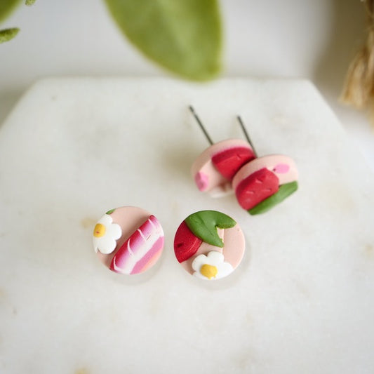 Micro Studs in Strawberry Slices