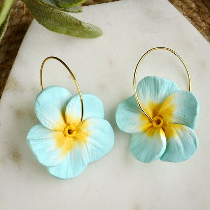 Hoops in Tropical Floral in Blue