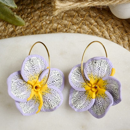 Flower Hoops in Purple