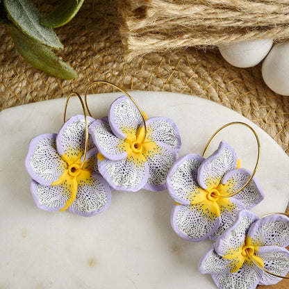 Flower Hoops in Purple