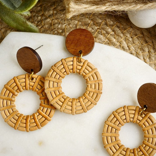 Circle Dangles in Rattan