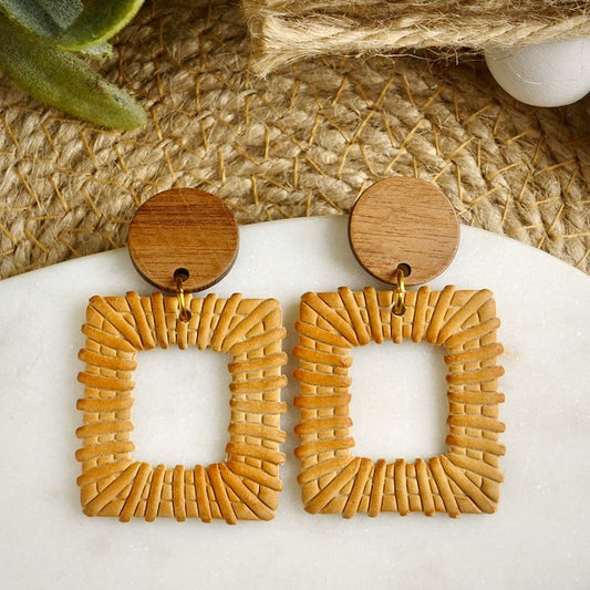 Rectangle Dangles in Rattan