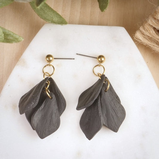 Black Petal Dangles
