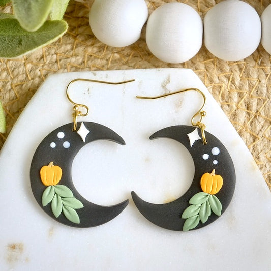 Crescent Moon Dangles with Hooks