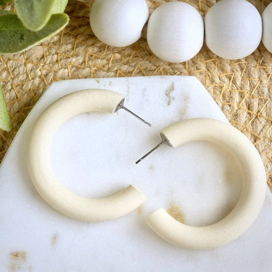 Clay Hoops in Polar Bear White
