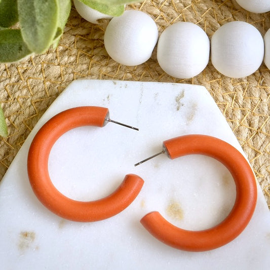 Clay Hoops in Terracotta